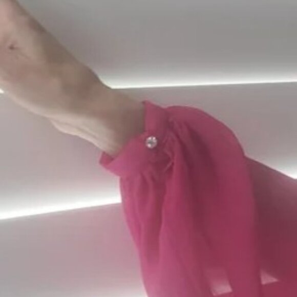 Mac Duggal Ruched Long Sleeve Chiffon Cocktail Minidress - Hot Pink - Picture 5 of 13